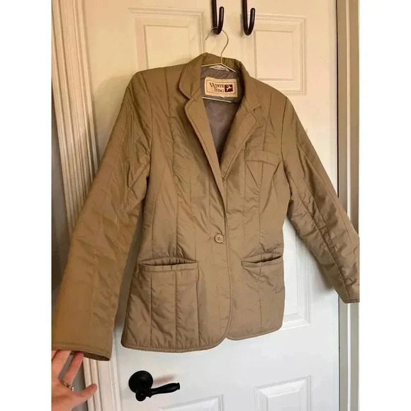 Vintage white stag khaki long sleeve short jacket size medium - Picture 1 of 11
